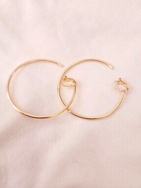3 For $18 New Gold Hoop Clip-ON Earrings Medium